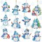 12 Pcs Snowman Diamond Painting Keychain 5D DIY Diamond Painting Kit Christmas Hanging Diamond Art Set Diamond Art Christmas Ornaments for Kids Christmas Crafts Home Decorations(Blue)